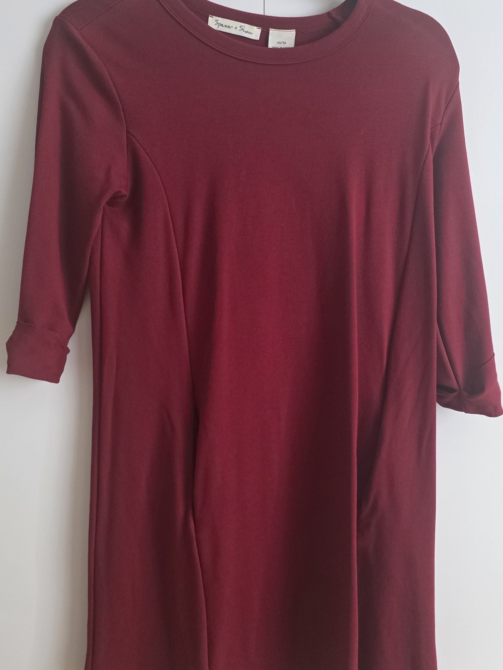 Burgundy Shift Dress